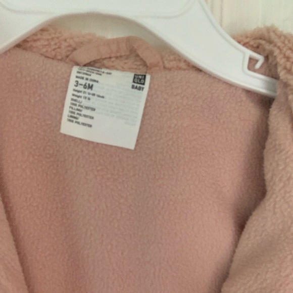 Pink Teddy Bear Padded fleece lined One Piece winter Suit, NWT, 3-6 Months - Picture 6 of 6